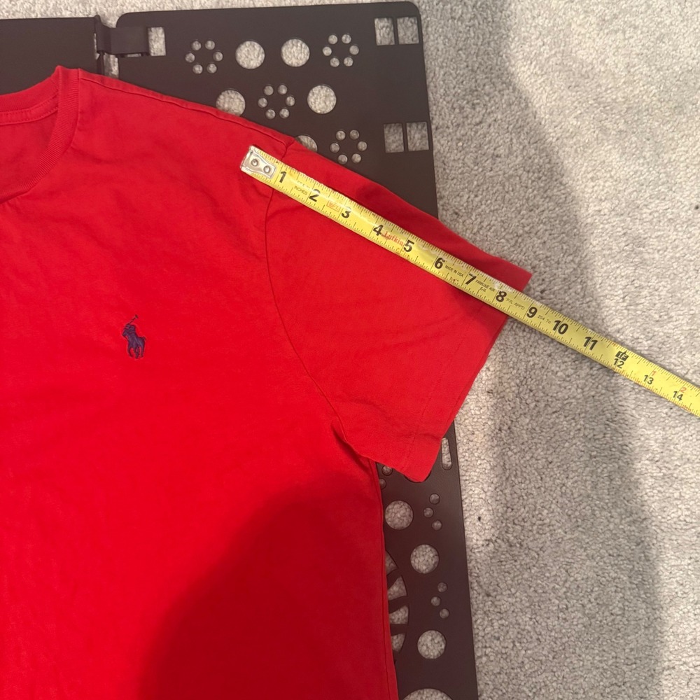 Polo Ralph Lauren Mens Red Crewneck Short Sleeve T-Shirt Pony Logo Large 0919 - Picture 9 of 9